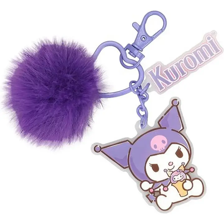 Sanrio Kuromi Double Printed Acrylic Multi Charm Keychain